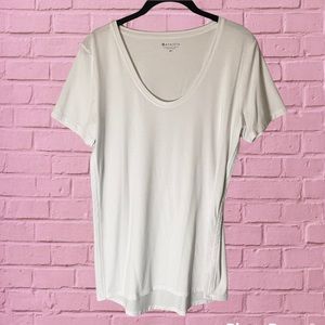 Athleta white short sleeve shirt medium tall